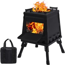 Lineslife Wood Burning Camp Stove, Portable Cast Iron Camping Wood Stove,, Small - $61.99