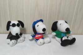 Snoopy Met life Plush lot 3 Joe cool Jacket glasses Save Planet race car... - £11.48 GBP