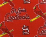 MLB St. Louis Cardinals Red Baseball Fleece Fabric Print By the Yard s65... - $12.97