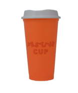 Starbucks 2013 &quot;FESTIVE CUP&quot; Reusable Mug Cup With Lid Plastic 16 oz Ora... - £6.97 GBP