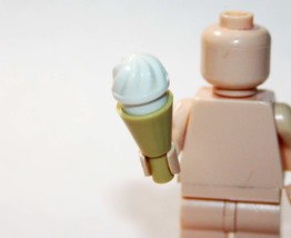 Minifigures Blocks Vanilla Ice Cream Cone Desert Food - $1.96
