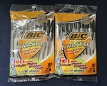 Lot Of 2 Unopened 2007 Bic Cristal Black Medium Pens 10 Pack Each  - $24.00