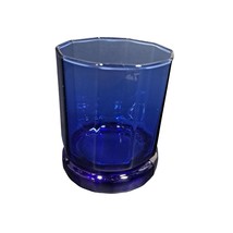 Anchor Hocking Essex Double Old Fashioned Glass Cobalt Blue 10 Panel 9 Oz - £9.09 GBP