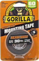 Gorilla Double Sided 1 in. W X 60 in. L Mounting Tape Black - $12.95