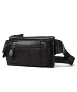 Handmade Men Bag in Genuine Leather / Metal zipper plastic buckle should... - $72.00