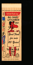 Vintage Matchbook Salesman Sample Totem Pole Inn North Vancouver, WN Big Chief - £4.97 GBP