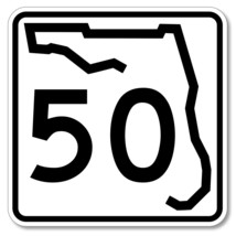 Florida State Road A1A Sign Highway 50 HWY 50 travel explore sticker decal 3.65&quot; - £3.18 GBP