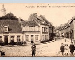 Pas De Calais La Rue De L&#39;Eglise Guines Francia Unp DB Cartolina M7 - $10.20