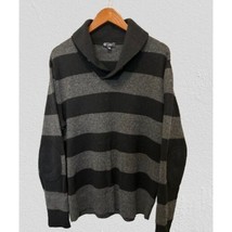 J.CREW Lambs Wool Sweater Gray Blue Pullover Elbow Patches Shaw-neck Siz... - $25.73