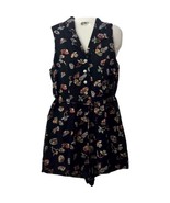 Vintage 1980s E.D. Michaels Women Novelty Hat Print Mini Jumpsuit Romper... - $36.26 CAD