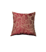 Vintage Red Gold Metallic Pillow, Classic, Red Wine Velvet,  Pipping, 16x16&quot; - £31.17 GBP