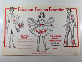 Vintage Tri-Chem Hot Iron Fabric Transfers Liquid Embroidery Paint 1960s Fashion - £18.12 GBP