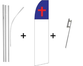 Christian Quantity 5 Super Flag &amp; Pole Kits - £238.94 GBP