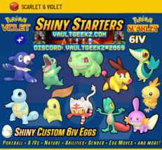 ✨ Shiny Custom Eggs 6IV ✨All Starters⭐ Pokemon Scarlet And Violet - £2.74 GBP