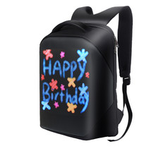 Women Men LED Display Screen Dynamic Waterproof Backpack Laptop Bag School Bag M - £155.54 GBP