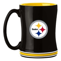 Pittsburgh Steelers NFL Sculpted Relief Coffee Tea Cup Mug Ceramic 14 oz - £18.68 GBP