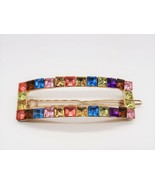 Multi color rhinestone rectangular barrette - $9.99