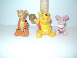 Disney Winnie the Pooh, Piglet and Tigger Figurines Vintage Hard Plastic 1980's - $12.19