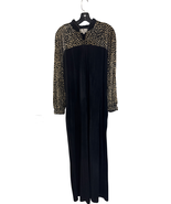 Saks Fifth Avenue Vintage Velvet Leopard Print Housecoat Dress M - $47.02