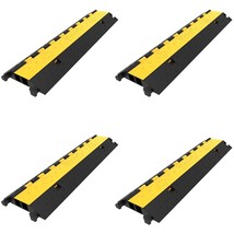 VEVOR 4 Pack Rubber Cable Protector Ramp 2 Channel Heavy Duty 66,000LB Load Cap - £119.35 GBP