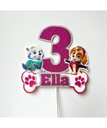 FUCHSIA Skye &amp; Everest Paw Patrol Any Name/Age Cake Topper | Theme Cake ... - £11.80 GBP