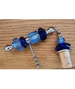 Wine Accessories ~ 1 Bottle Stopper ~ 1 Corkscrew ~ Gemstones &amp; Silver H... - $22.44