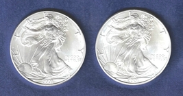 2 Coin Lot: 2001 - 1 Ounce American Eagle Silver Dollars - Uncirculated ... - £52.46 GBP