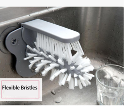 Rotating Suction Cup Brush: Effortless Kitchen &amp; Glass Cleaning Tool - £11.76 GBP