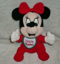 9&quot; Vintage Disney My First 1ST Minnie Mouse Stuffed Animal Plush Toy Christmas - £22.78 GBP