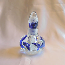 Joe Rice Blue and White Art Glass Perfume Bottle # 22155 - £19.34 GBP
