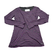 Calvin Klein Shirt Womens L Purple Long Sleeve Striped Performance T Shirt - £15.47 GBP