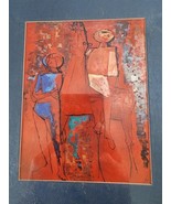 Vintage Marino Marini #20 The Lookers Print Matted and Sealed  7-3/4&quot; x ... - £38.82 GBP