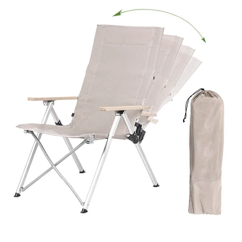 Outdoor Camping Chair Folding Four-Speed Adjustable Long Chair office nap - £177.37 GBP