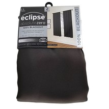 Eclipse Phoenix Solid Color Blackout Rod Pocket Panel Pair Set of 2 Blac... - £19.53 GBP