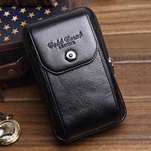 Genuine Leather Men Waist Pack Cell/Mobile Phone Case Bag Pocket Cigarette Pocke - £23.21 GBP