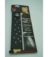 Hair Glove  - 8 Inch Black Leather Skull &amp; Rhinestone Ponytail Holder - $42.09 CAD