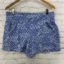 Lane Bryant Shorts Womens Sz 16/18 Blue White Print Lightweight - $17.82