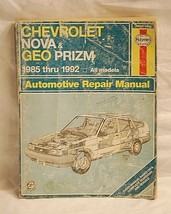 Haynes Chevrolet Nova &amp; Geo Prizm Automotive Repair Manual 1985 ~ 1992 A... - $8.90