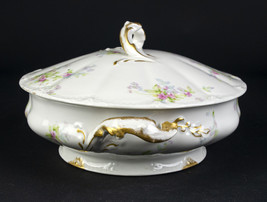 Theodore Haviland Limoges Round Covered Serving Bowl Antique Schleiger 3... - £43.24 GBP