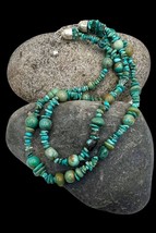 Jay King Southwest Sterling Silver Green Turquoise Multi Strand Beaded Necklace - £95.89 GBP