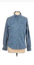 Woolrich Snap Front &quot;Shacket&quot; Shirt Jacket Women’s Size medium blue Print - £33.97 GBP