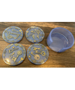 COASTERS old brass keys coaster set of 4 - $276.73 MXN