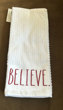 Rae Dunn Christmas Believe Be Merry Ho Ho Kitchen Towels Set of 3 Embroidered - £17.42 GBP