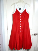 Hearts &amp; Roses London Womens Fit &amp; Flare Dress Size 12 Red &amp; White White... - $31.18