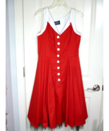 Hearts &amp; Roses London Womens Fit &amp; Flare Dress Size 12 Red &amp; White White... - $42.64 CAD