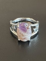 Purple Amethyst S925 Stamped Silver Plated Woman Ring Size 8 - £11.87 GBP