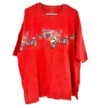 T-shirt 2XL Red Thick Slit Sides Motorcycles Short Sleeve - $4.95