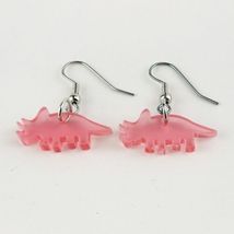Dinosaur Earrings Triceratops Pink Dangle Casual Fashion Jewelry image 3