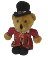 UK Beefeater Teddy Bear Plush Queen&#39;s Royal Guard Black Hat Boots Red Co... - £19.34 GBP