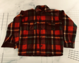 Vintage Johnson Woolen Mills Shirt Mens Small Orange Red Green Plaid Dis... - $69.77